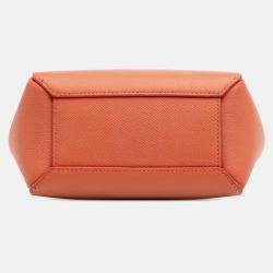 Celine Orange Pico Grained Calfskin Belt Bag