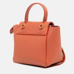 Celine Orange Pico Grained Calfskin Belt Bag