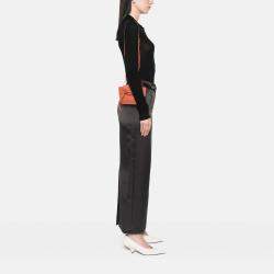 Celine Orange Pico Grained Calfskin Belt Bag