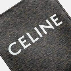 Celine Brown Mini Triomphe Coated Canvas Vertical Cabas Satchel