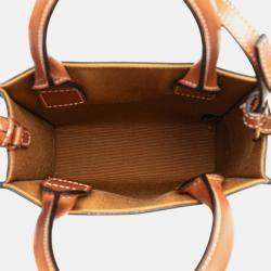 Celine Brown Mini Triomphe Coated Canvas Vertical Cabas Satchel