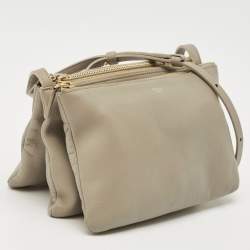 Celine Beige Leather Small Trio Crossbody Bag