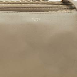 Celine Beige Leather Small Trio Crossbody Bag