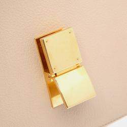 Celine Beige Medium Calfskin Classic Box  Shoulder Bag