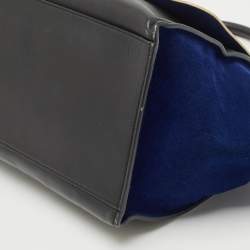 Pre Owned Celine Tricolor Leather and Suede Medium Trapeze Top Handle Bag