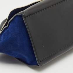 Pre Owned Celine Tricolor Leather and Suede Medium Trapeze Top Handle Bag