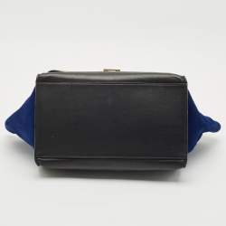 Pre Owned Celine Tricolor Leather and Suede Medium Trapeze Top Handle Bag
