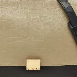 Pre Owned Celine Tricolor Leather and Suede Medium Trapeze Top Handle Bag
