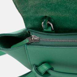 Pre Owned Celine Green Mini Grained Calfskin Belt Bag