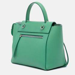 Pre Owned Celine Green Mini Grained Calfskin Belt Bag