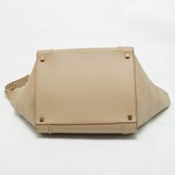 Pre Owned Celine Beige Leather Medium Phantom Luggage Tote