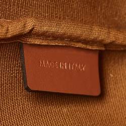 Celine White/Tan Triomphe Canvas Small Bucket Bag