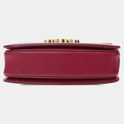Celine Red Teen Shiny Calfskin Triomphe Crossbody