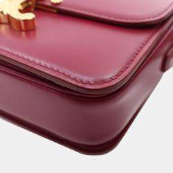 Celine Red Teen Shiny Calfskin Triomphe Crossbody