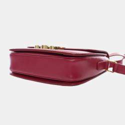 Celine Red Teen Shiny Calfskin Triomphe Crossbody