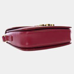 Celine Red Teen Shiny Calfskin Triomphe Crossbody