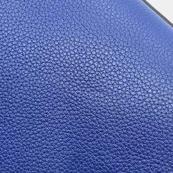 Pre Owned Celine Luggage Micro Blue Leather Tote Bag