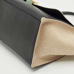 Celine Tri Color Leather and Canvas Medium Trapeze Bag