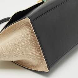 Celine Tri Color Leather and Canvas Medium Trapeze Bag
