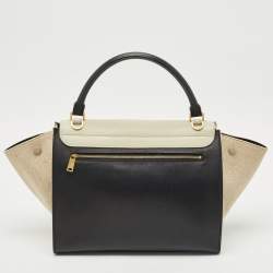 Celine Tri Color Leather and Canvas Medium Trapeze Bag