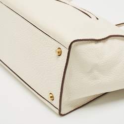 Pre Owned Celine White Leather Small Ring Satchel