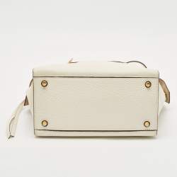 Pre Owned Celine White Leather Small Ring Satchel
