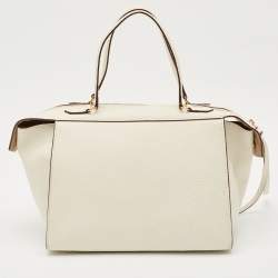 Pre Owned Celine White Leather Small Ring Satchel