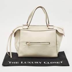 Pre Owned Celine White Leather Small Ring Satchel