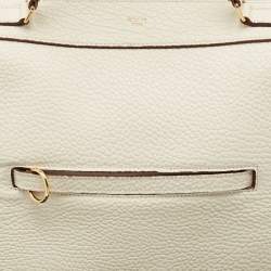 Pre Owned Celine White Leather Small Ring Satchel