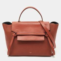 Celine Brown Leather Mini Belt Top Handle Bag