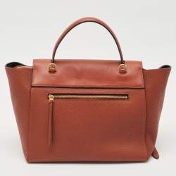 Pre Owned Celine Brown Leather Mini Belt Top Handle Bag