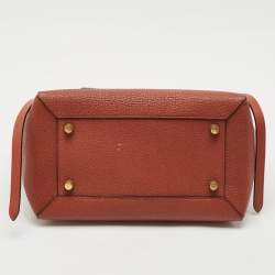 Pre Owned Celine Brown Leather Mini Belt Top Handle Bag