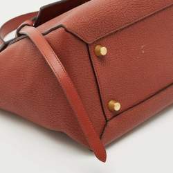 Pre Owned Celine Brown Leather Mini Belt Top Handle Bag