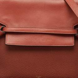 Pre Owned Celine Brown Leather Mini Belt Top Handle Bag