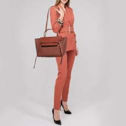 Pre Owned Celine Brown Leather Mini Belt Top Handle Bag