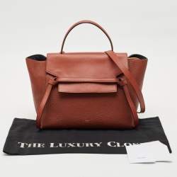 Pre Owned Celine Brown Leather Mini Belt Top Handle Bag