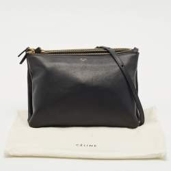 Pre Owned Céline Black Leather Large Trio Crossbody Bag