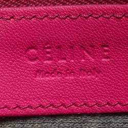 Pre Owned Celine Fuchsia Leather Small Trio Crossbody Bag
