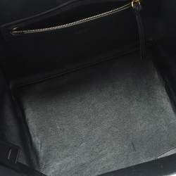 Pre Owned Celine Purple/White Gingham Woven Straw Medium Phantom Luggage Tote