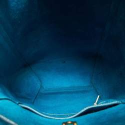 Pre Owned Celine Blue Leather Small Seau Sangle Bucket Bag