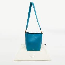 Pre Owned Celine Blue Leather Small Seau Sangle Bucket Bag