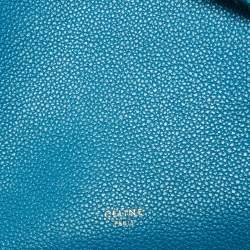 Pre Owned Celine Blue Leather Small Seau Sangle Bucket Bag