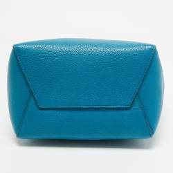 Pre Owned Celine Blue Leather Small Seau Sangle Bucket Bag