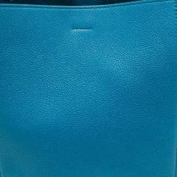 Pre Owned Celine Blue Leather Small Seau Sangle Bucket Bag