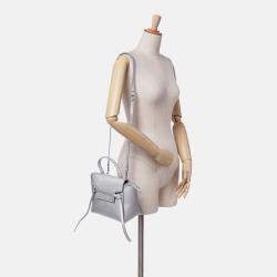 Pre Owned Celine Grey Nano Laminated Calfskin Belt Bag