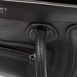 Pre Owned Celine Black Leather Nano Luggage Tote