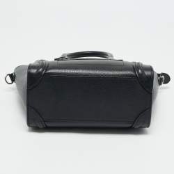 Pre Owned Celine Black Leather Nano Luggage Tote