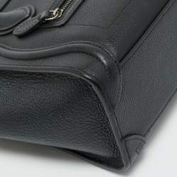 Pre Owned Celine Black Leather Nano Luggage Tote