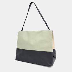 Pre Owned Celine Black White Leather All Soft Bag