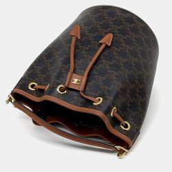 Pre Owned Celine Brown Coated canvas Triumph Clara Bag